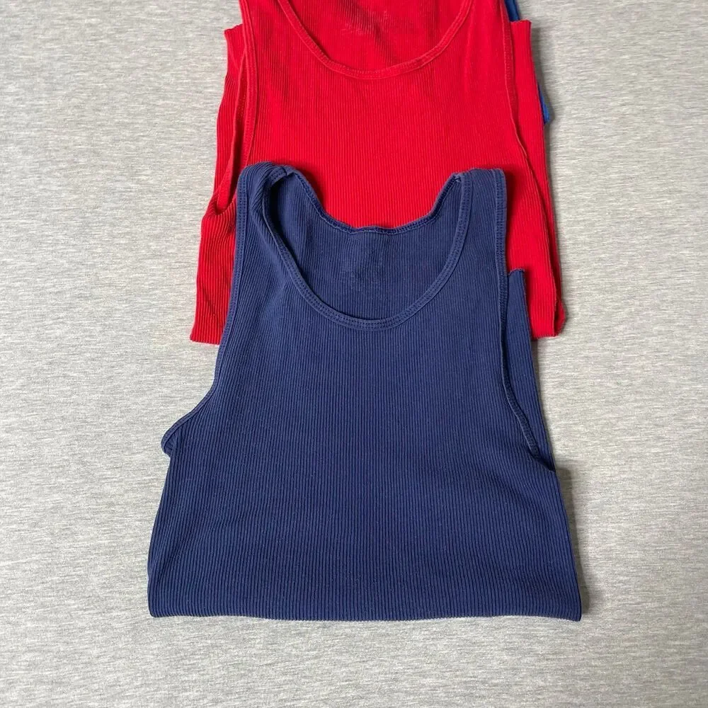 Hanes Men’s Cotton Multicolored Ribbed Tank Tops 3 PCS. Set - Picture 5 of 8